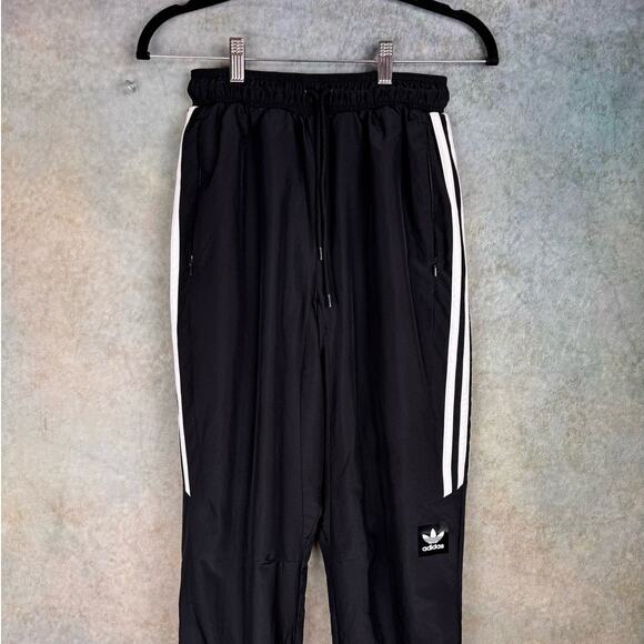 Adidas Track Jogger Pants Sz Small Black Striped Sportswear Climalite Trefoil - Picture 2 of 8